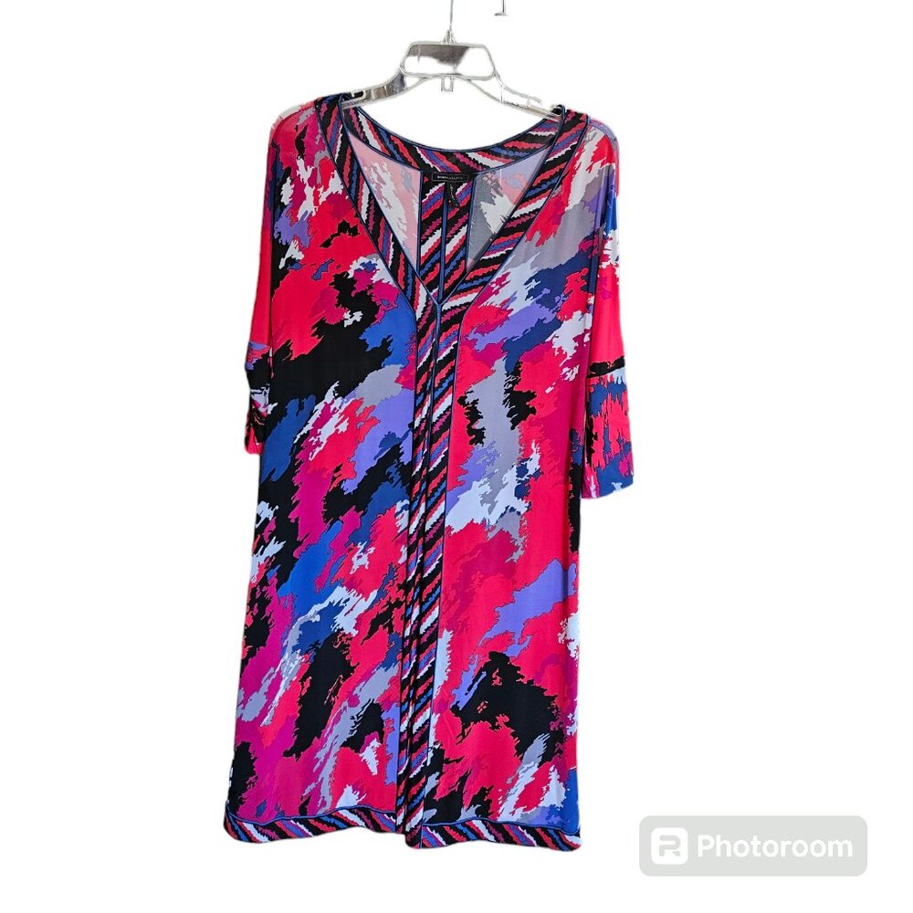 BCBG MAXAZRIA-Women`s Multi Color 3/4 Sleeve Dress size S